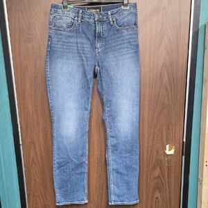 Silver Jeans Size 12 Medium Wash Curvy High Slim Straight Jeans